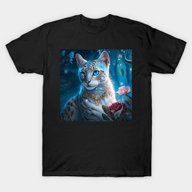 Enchanted Silver Bengal Cat T-Shirt by Enchanted Reverie